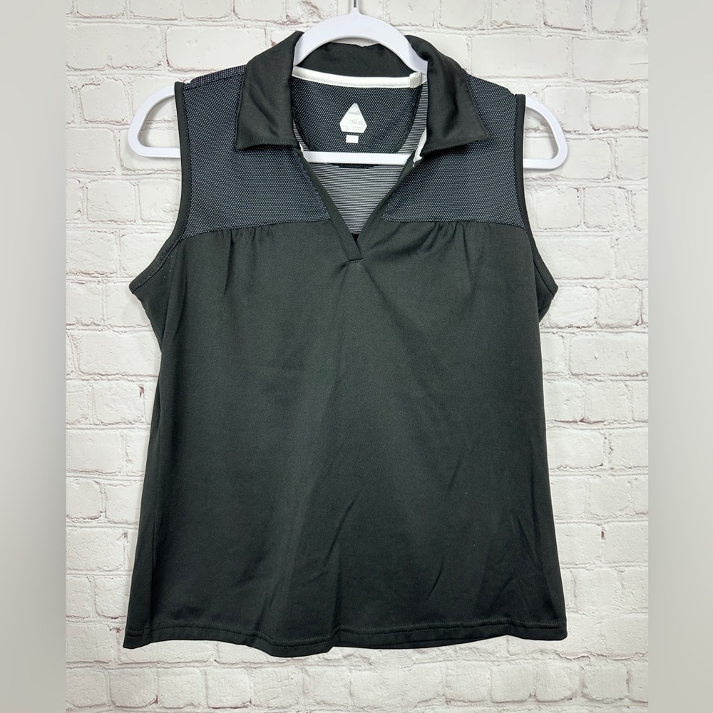 Bolle Tech Activewear Women's Sleeveless golf polo Shirt Tank Black Size M, GUC